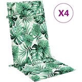 vidaXL Blazine za stole 4 kosi vzorec listov oxford tkanina, (20656849) | Shoptok.si