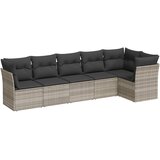 Maison Chic Seti vrtnega pohištva - Vrtna garnitura - Vrtni pohištvo set 6-delna z blazinami siv poli ratan, (21805309) | Shoptok.si