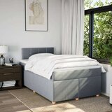 vidaXL Boxspring postelja z vzmetnico svetlo siva 120x190 cm blago | Shoptok.si