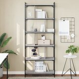  Regal za knjige 6 razina siva boja hrasta 76x32x192 cm drveni | shoptok.hr