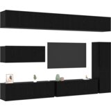  Set od 7 komada TV kabineta zidnog crnog hrasta konstruiranog drveta | shoptok.hr