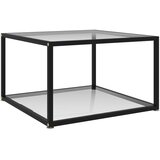 vidaXL Klubska mizica prozorna 60x60x35 cm kaljeno steklo Cene