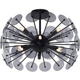 QAZQA Art Deco stropna svetilka črna z dimljenim steklom - Atomic | Shoptok.si