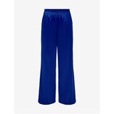 Only Dark blue ladies satin wide trousers Victoria - Women Cene