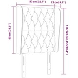 Uzglavlje s ušima crno 83 x 23 x 118/128 cm baršunasto | shoptok.hr
