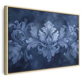  Slika - Ornament in Blue and Cool Colors Dark Blue Decoration 120x80 U prirodnom drvenom okviru | shoptok.hr
