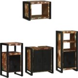 vidaXL Set namještaja za kupaonicu 4 pcs Čvrsto reciklirano drvo | shoptok.hr