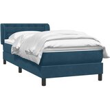 Box Spring krevet s madracem tamnoplavi 80x210 cm baršun | shoptok.hr