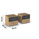 Lesnina-XXXL nočna omarica foster, hrast, siva, 2 kos | Shoptok.si