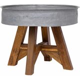  Stolić za kavu od miješanog recikliranog drva 60x45 cm srebrni | shoptok.hr