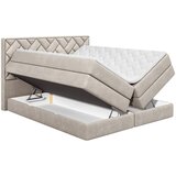 MID.YOU POSTELJA BOXSPRING 180 cm x 200 cm , tekstil, leseni material bež | Shoptok.si