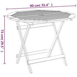  Sklopivi vrtni stol Ø 90 x 75 cm od masivnog bagremovog drva | shoptok.hr