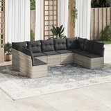 vidaXL 9-dijelni set vrtnih sofa od poliratana s jastucima svjetlosivi | shoptok.hr