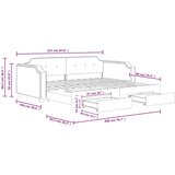 vidaXL dnevni krevet na razvlačenje s ladicama krem 90x200 cm tkanina | shoptok.hr