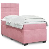 The Living Store Box spring postelja z vzmetnico roza 90x190 cm žamet - Box Spring Postelja, (21488848) Cene