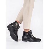 Shelvt Women's black ankle boots with a low-heeled belt | Eponuda.ba