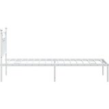  Metalni okvir krevet bez madraca s uzglavljem bijeli 75x190 cm | shoptok.hr