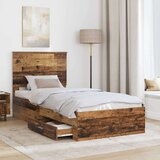 Okvir za krevet Staro drvo 90 x 200 cm Konstruirano drvo | shoptok.hr