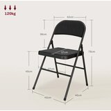  Set od 4 sklopive stolice metalne noge izgled lana crna | shoptok.hr