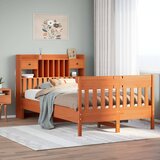 Maison Chic Posteljni okvir - Dvoposteljna postelja - Zakonska postelja brez vzmetnice voščeno rjav 135x190 cm borovina-J13338, (21769016) | Shoptok.si