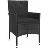  5-dijelni vrtni bistro set od poliratana s jastucima crni | shoptok.hr