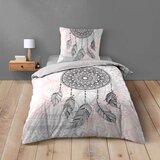 Douceur d intérieur Bela/rožnata enojna bombažna posteljnina 140x200 cm Namaste – | Shoptok.si