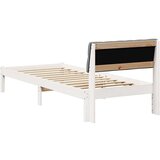  Okvir kreveta s uzglavljem Bijela i svijetlosiva 75 x 190 cm | shoptok.hr