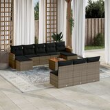 vidaXL 11-dijelni set vrtnih sofa od poliratana s jastucima sivi | shoptok.hr