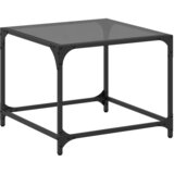 Furnova Klubska mizica s črno stekleno površino 50x50x40 cm jeklo, (21913042) | Shoptok.si