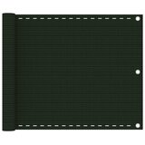Balkonski zastor tamnozeleni 75 x 300 cm HDPE | Shoptok.si