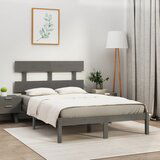 Furnova Posteljni okvir siv iz trdnega lesa 200x200 cm, (21944056) | Shoptok.si