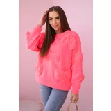 Kesi Insulated sweatshirt with pink neon decorative bows