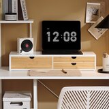 SoBuy stojalo za monitor z predalom dvigalo za mizo bela, (5000009210) | Shoptok.si