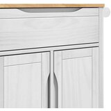  Kuhinjski kolica Bijelo 72 5 x 45 x 80 cm Čvrsto borovo drvo | shoptok.hr