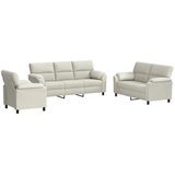  Set sofe 3 pcs Krem Baršun - Krem 1-sjedalo + 2-sjedalo (140 cm) + 3-sjedalo | shoptok.hr