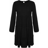 Trendyol Curve Black Plain A-line Mini Knitted Plus Size Dress Cene