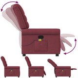  Masažni naslonjač od tkanine crvena boja vina | shoptok.hr