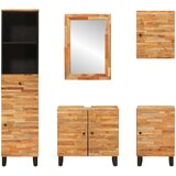  Setovi za kupaonicu s ladicama 5 pcs Prirodna Čvrsto drvo manga | shoptok.hr