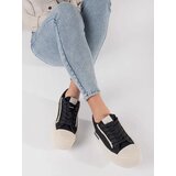 Shelvt Black and white platform sneakers | Shoptok.si
