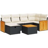 vidaXL 7-dijelni set vrtnih sofa od poliratana s jastucima crni | shoptok.hr