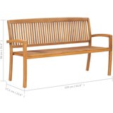  Složiva vrtna klupa s jastukom 159 cm od masovne tikovine | shoptok.hr