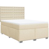 vidaXL Krevet s oprugama i madracem krem 140x200 cm od tkanine Cijene
