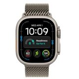 Apple watch ultra 4 gps + cellular 49mm natural titanium case with natural titanium milanese loop – m (MJA94SE/A) Cene