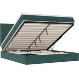  Otomanski posteljni okvir z vzmetnicami zelen 200x200cm žamet, (22053209) | Shoptok.si