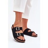 Boto Women's Sandals With Golden Buckles And Stitching Black Lunera | Shoptok.si