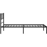  Metalni okvir za krevet s uzglavljem crni 80x200 cm | shoptok.hr