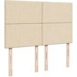 vidaXL Box spring postelja z vzmetnico krem 140x200 cm blago | Shoptok.si
