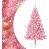 vidaXL Umjetno predsvijetljeno božićno drvce Ružičasta 150 cm PVC | shoptok.hr