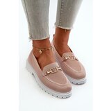 EVENTO Women's Loafers On Flat Heel With Gold Detail Pink Limentia | Shoptok.si