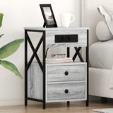 vidaXL Noćni ormar s ladicama 2 pcs Sivi hrast sonoma 40 x 31 x 60 cm | shoptok.hr